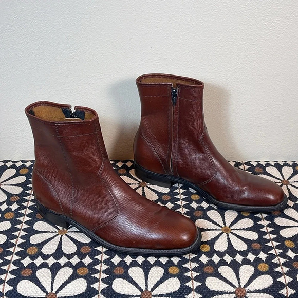 NEOLITE Goodyear Vintage Outsole Men’s  Brown Leather Ankle Boots Zip size 9 - Picture 6 of 12